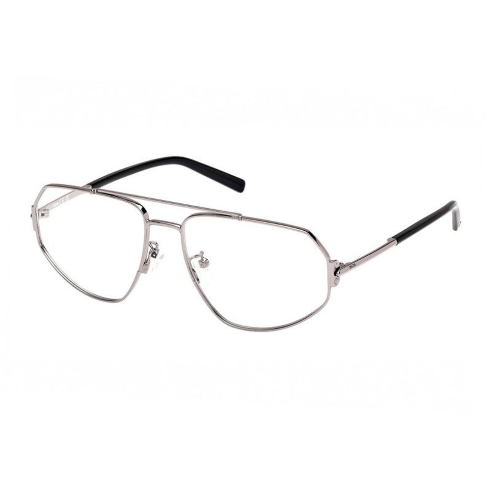 MCM Eyeglasses Aviator Full Rim, Shiny Light Ruthenium Frame and Clear Demo